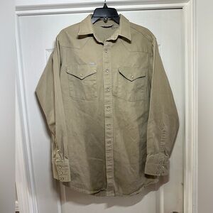 Carhartt Western Pearl Snapped Button Work Shirt Mens Large